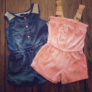 Juicy couture and Kensie rompers